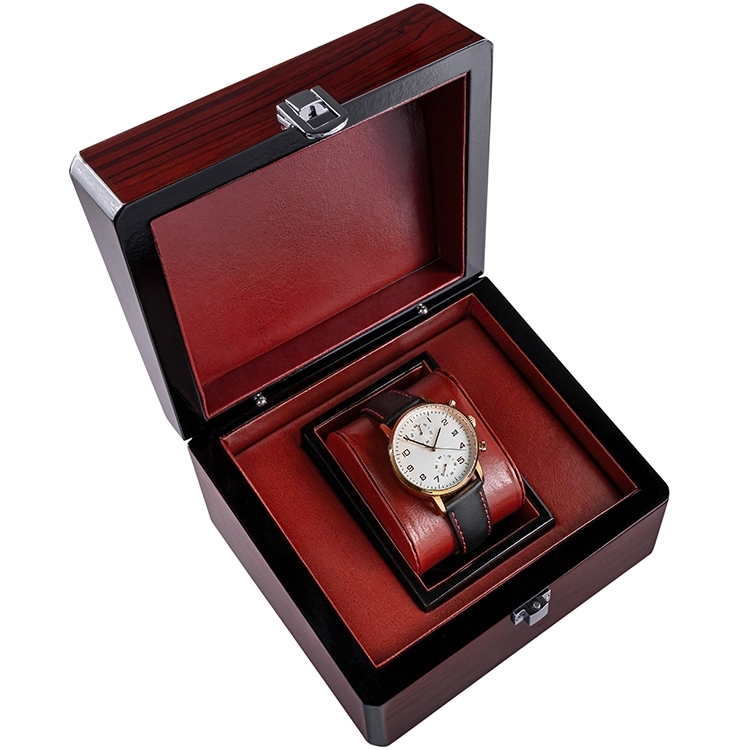 Pudełko na zegarek drewniane mahoń PREMIUM PDR-2 - Зображення 4