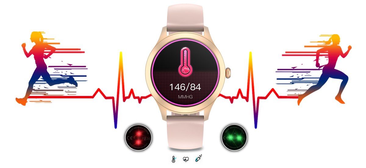 Damski SMARTWATCH G.Rossi SW014G-3 Różowe złoto, Silikonowy pasek - Зображення 12