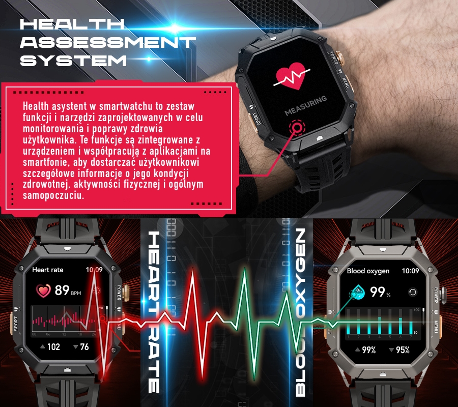 Smartwatch Męski Rubicon RNCF24-1 BLACK - Зображення 11