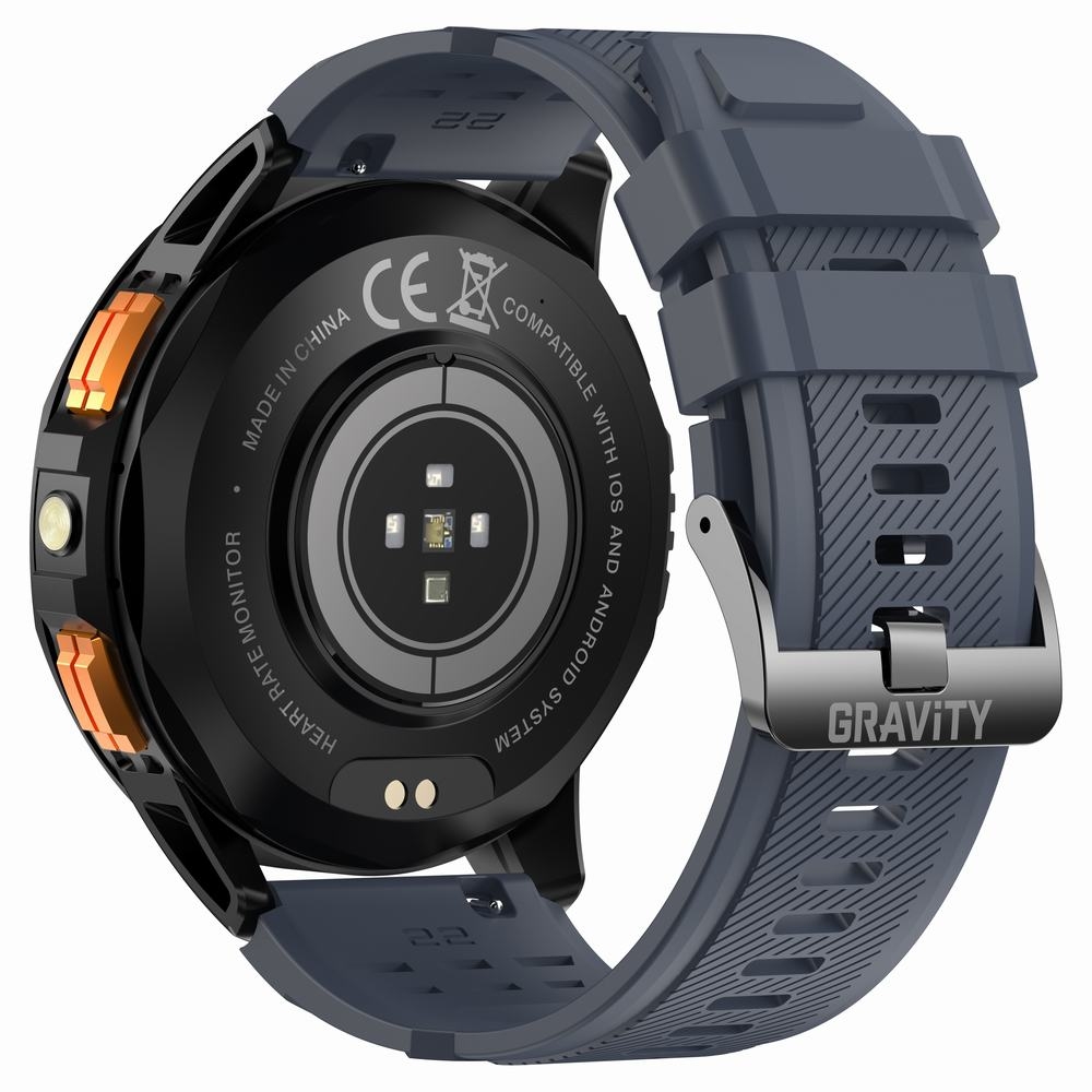 Smartwatch Męski GRAVITY GPS GT24-1 Czarny Pasek Silikonowy + Granatowy Pasek Silikonowy - obrazek 12