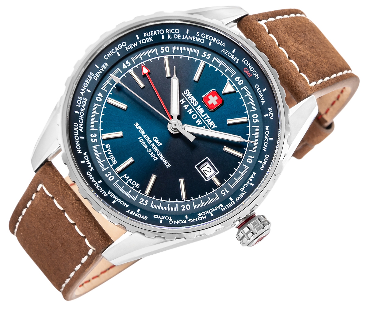 Zegarek Męski SWISS MILITARY HANOWA Afterburn GMT SMWGB0003202 + BOX - Зображення 3