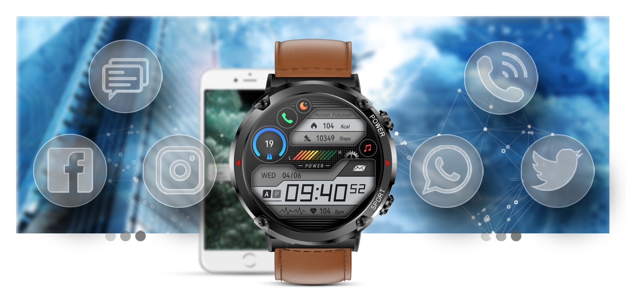 Smartwatch Gravity GT21-4 + Czarny Pasek Silikonowy - Зображення 13