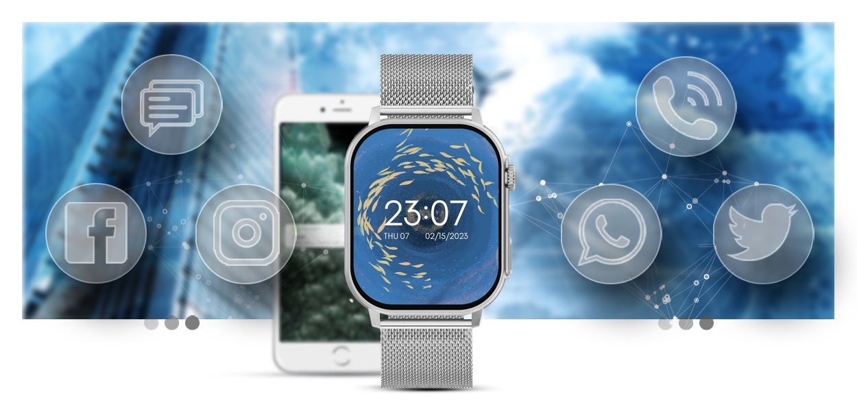 Smartwatch Gravity GT15-8 Szary Pasek Silikonowy + Srebrna Bransoleta - obrazek 13