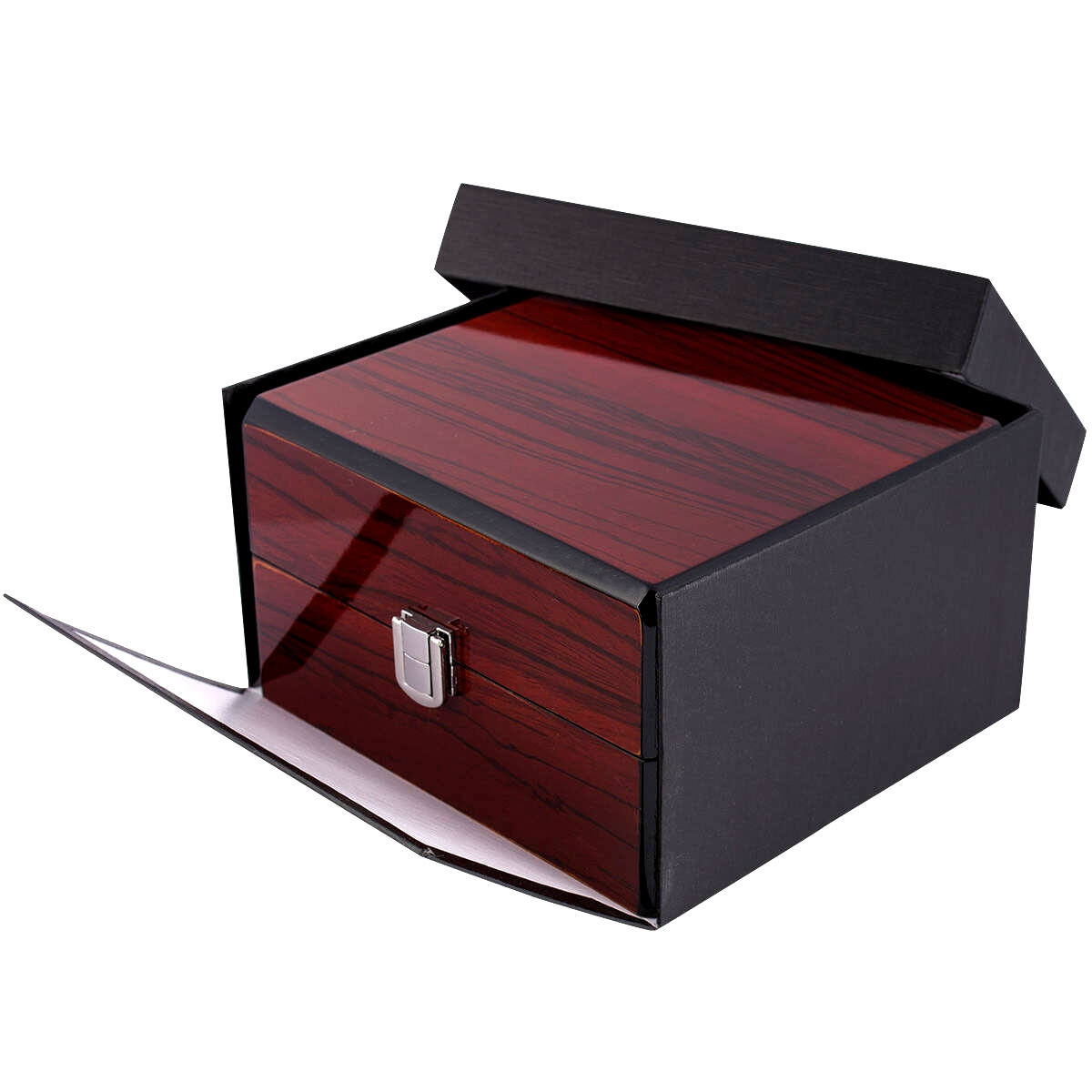 Pudełko na zegarek drewniane mahoń PREMIUM PDR-2 - Зображення 7