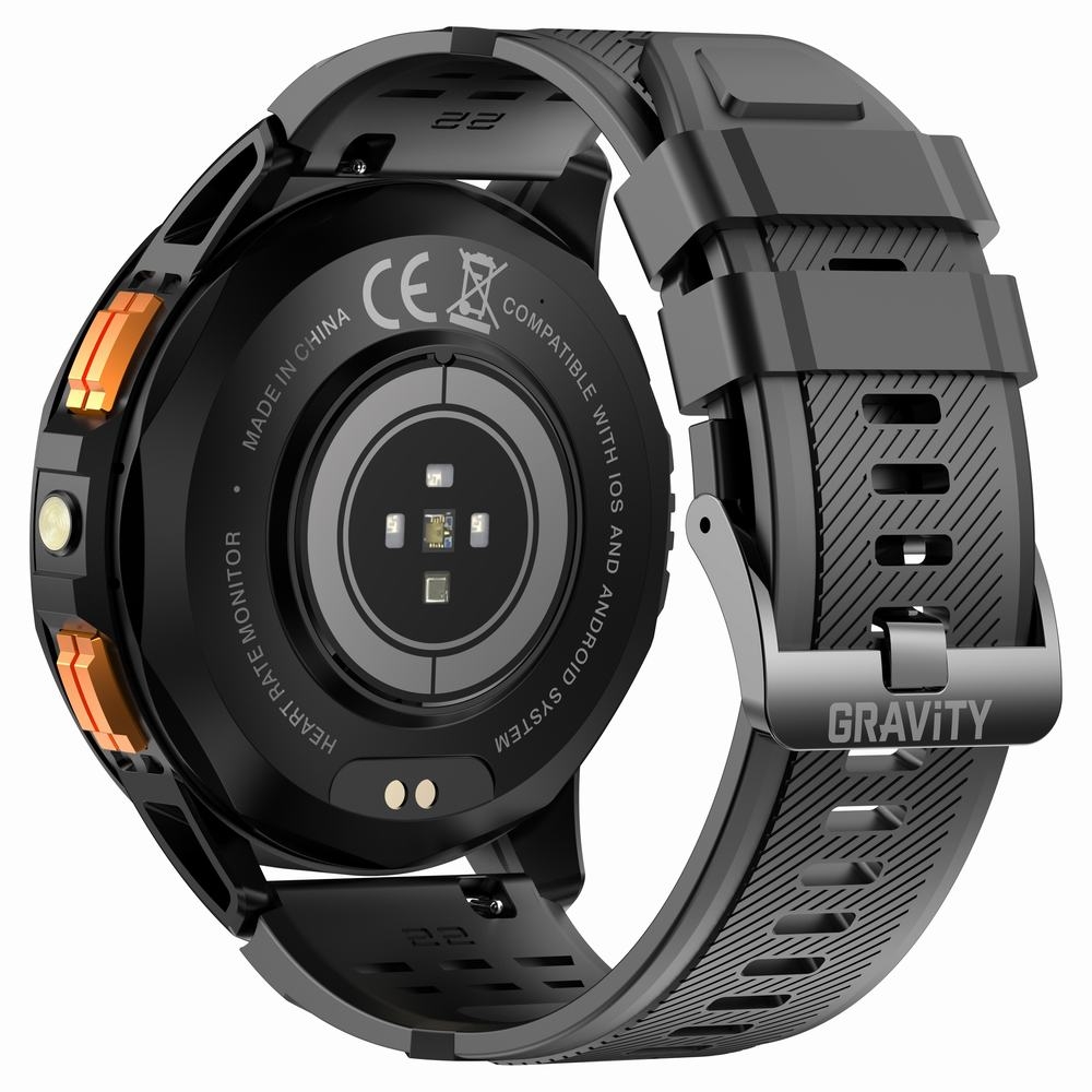 Smartwatch Męski GRAVITY GPS GT24-1 Czarny Pasek Silikonowy + Granatowy Pasek Silikonowy - obrazek 13