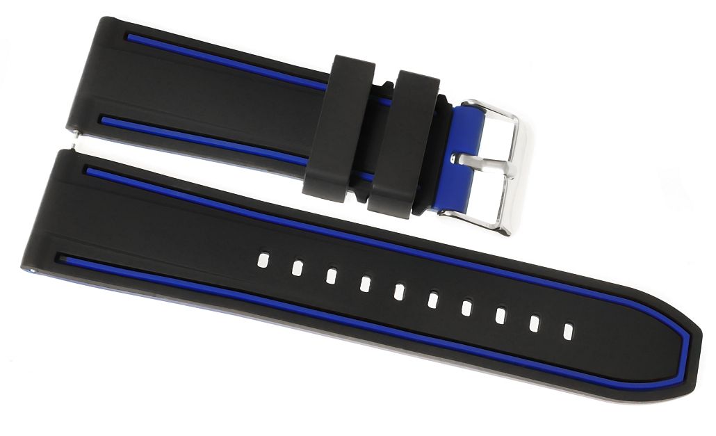 Pasek silikonowy CZARNO-GRANATOWY U14-20-8 - obrazek 4