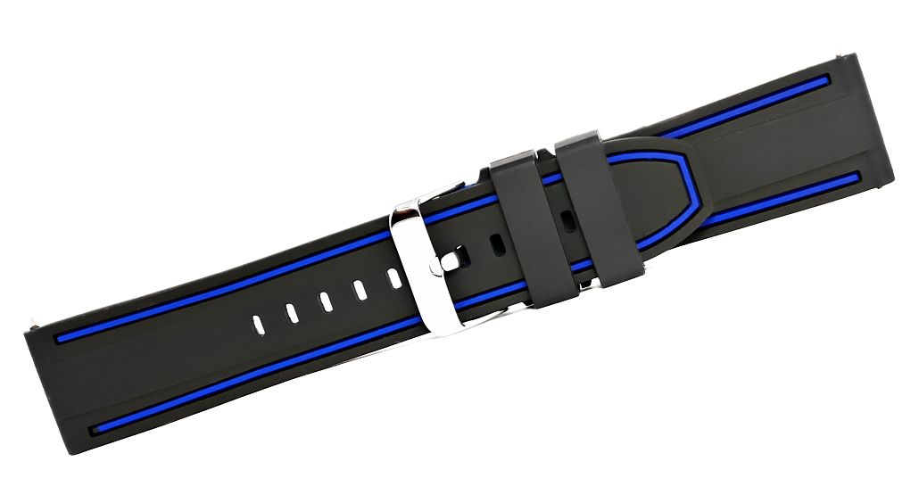 Pasek silikonowy CZARNO-GRANATOWY U14-20-8 - obrazek 3