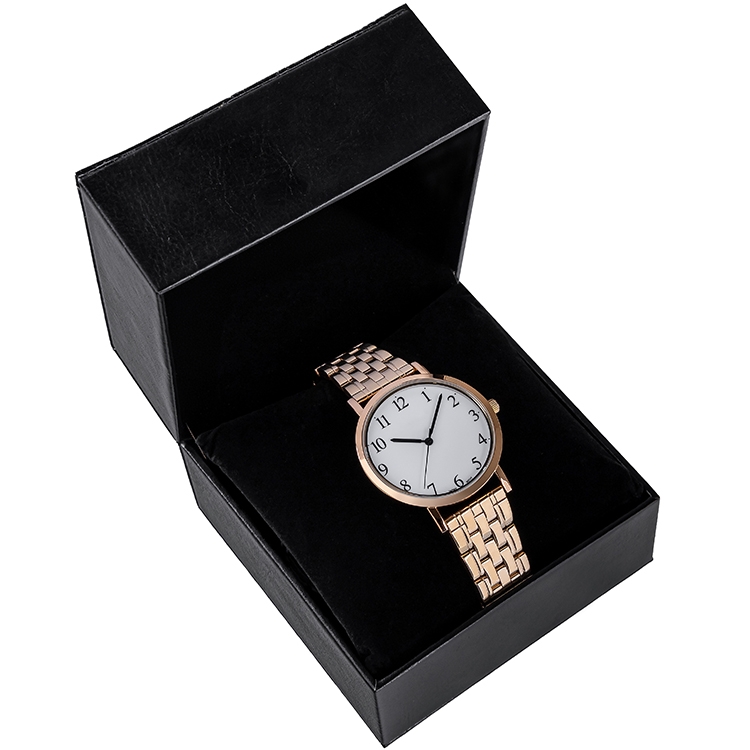 Pudełko na zegarek eko skóra czarno-białe PBES-2 - obrazek 3