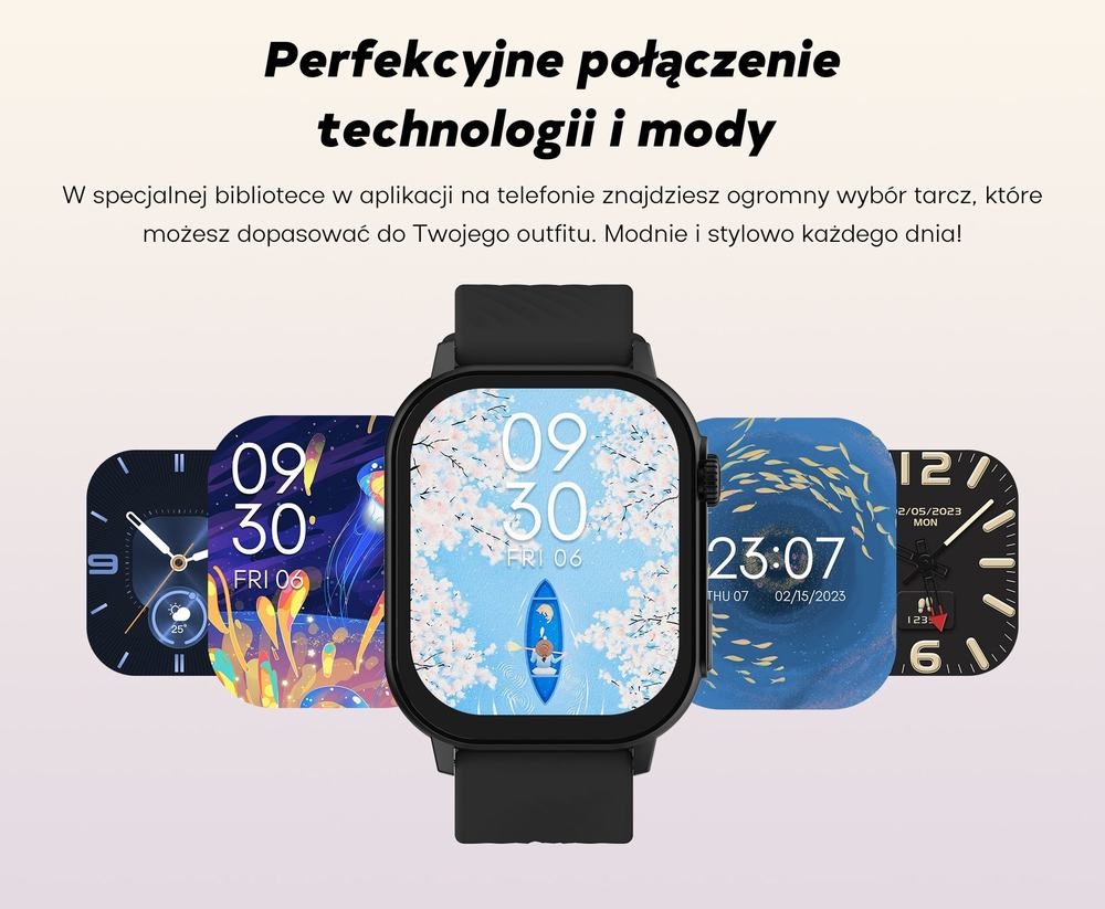 Smartwatch Damski GRAVITY GT15-11 Granatowy Pasek Silikonowy + Złota Bransoleta - Зображення 15