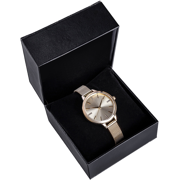 Pudełko na zegarek eko skóra czarno-białe PBES-2 - obrazek 4