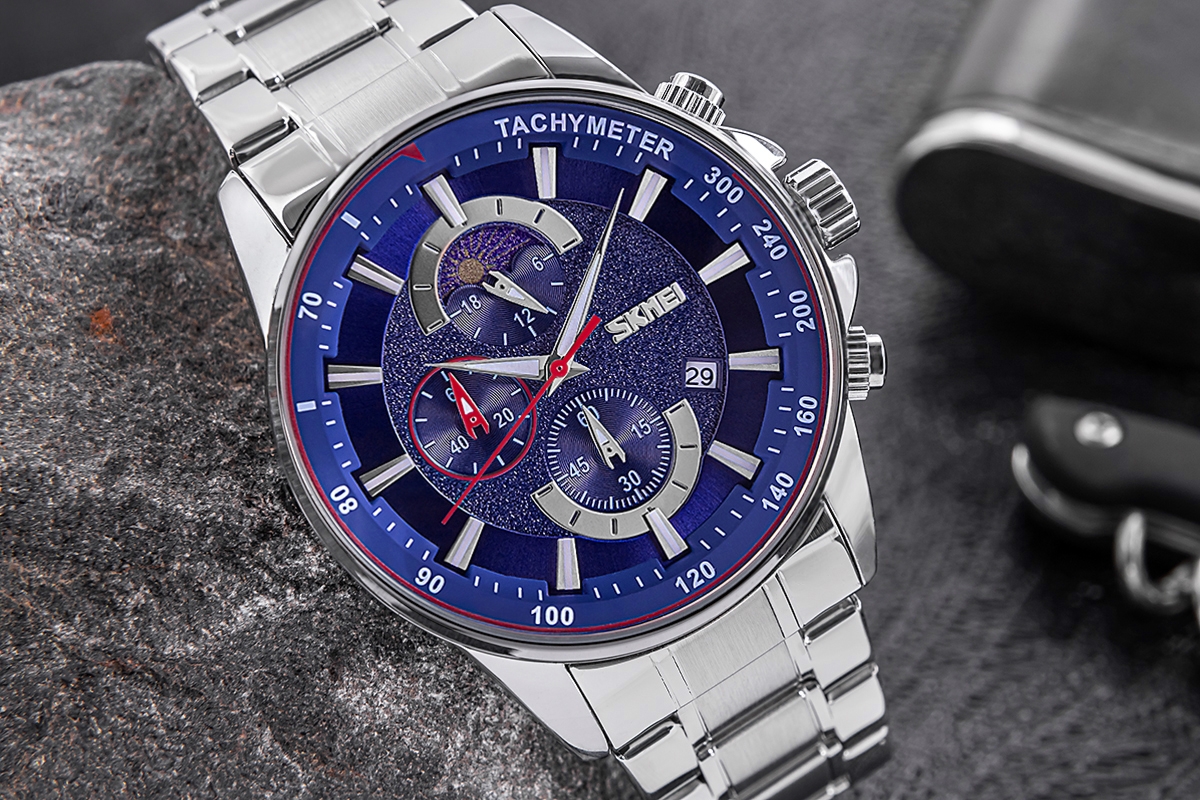 Zegarek Męski Skmei 9250SIBU + BOX - obrazek 4