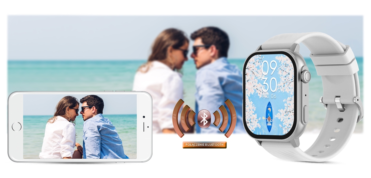 Smartwatch Gravity GT15-8 Szary Pasek Silikonowy + Srebrna Bransoleta - obrazek 21