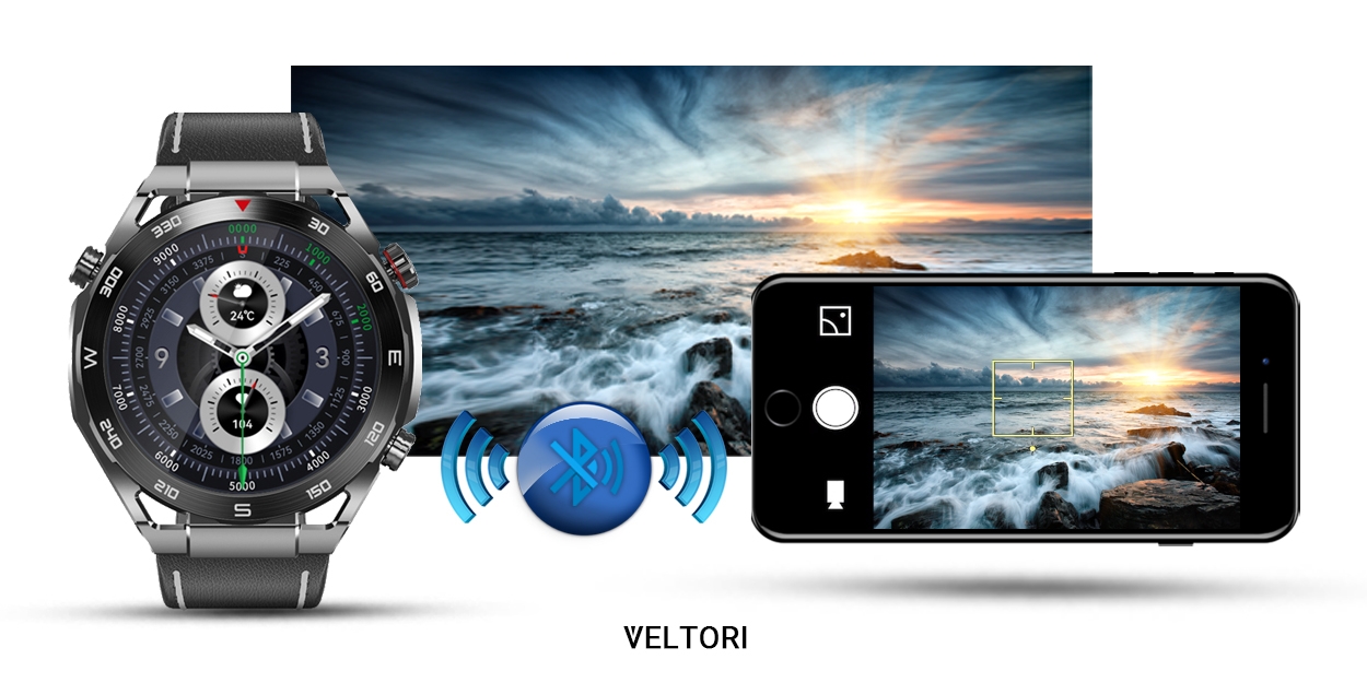 Smartwatch VELTORI VT100-1 + Czarny Pasek Silikonowy + Czarny Eko Skóra - Зображення 22