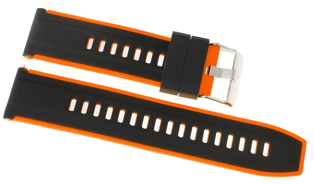 Pasek silikonowy CZARNO-POMARAŃCZOWY U22-20-4 - Зображення 4
