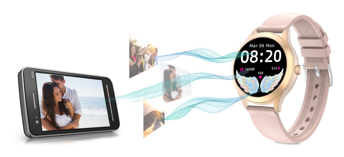 Damski SMARTWATCH G.Rossi SW014G-3 Różowe złoto, Silikonowy pasek - Зображення 13