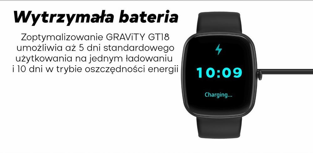 Smartwatch Męski GRAVITY GT18-4 Pomarańczowy Pasek Silikonowy + Czarny Pasek - Зображення 24