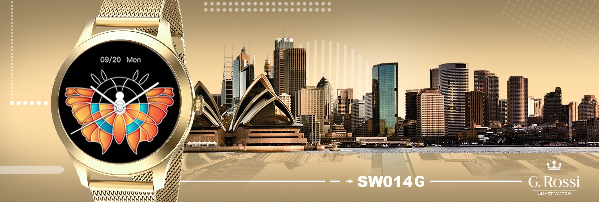 Damski SMARTWATCH G.Rossi SW014G-4 Złoty - Зображення 8