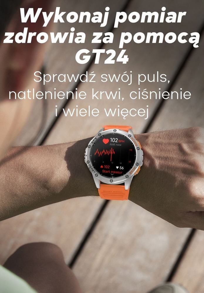 Smartwatch Męski GRAVITY GPS GT24-1 Czarny Pasek Silikonowy + Granatowy Pasek Silikonowy - obrazek 25