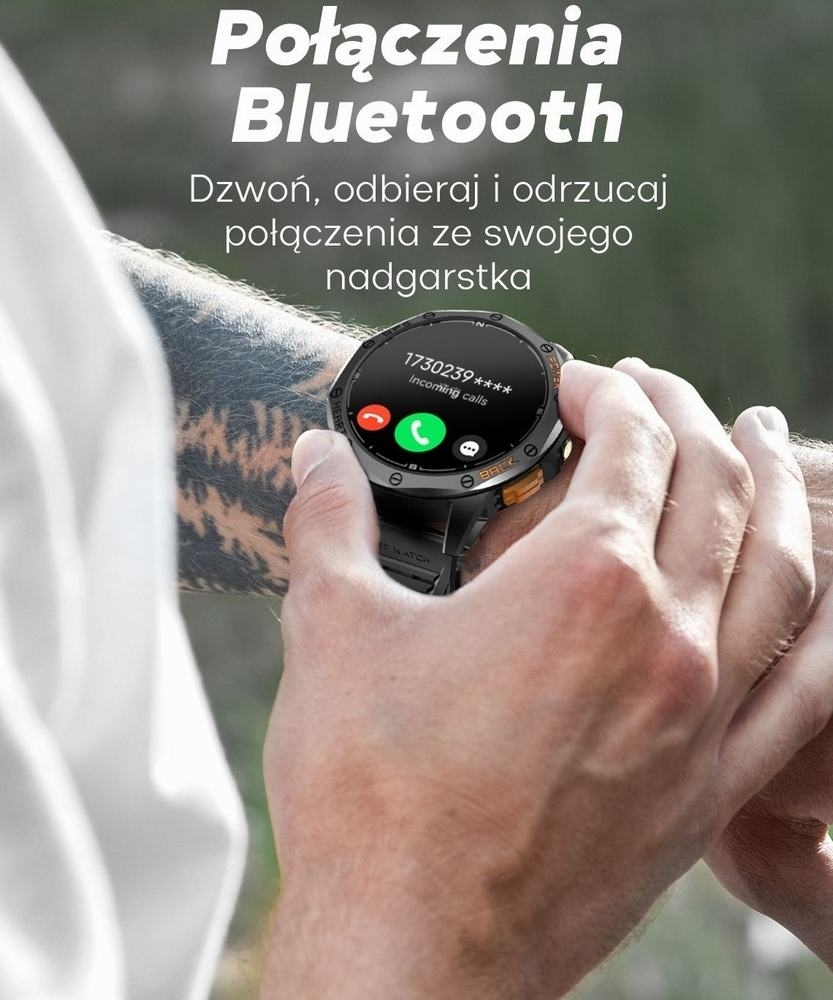Smartwatch Męski GRAVITY GPS GT24-1 Czarny Pasek Silikonowy + Granatowy Pasek Silikonowy - obrazek 27