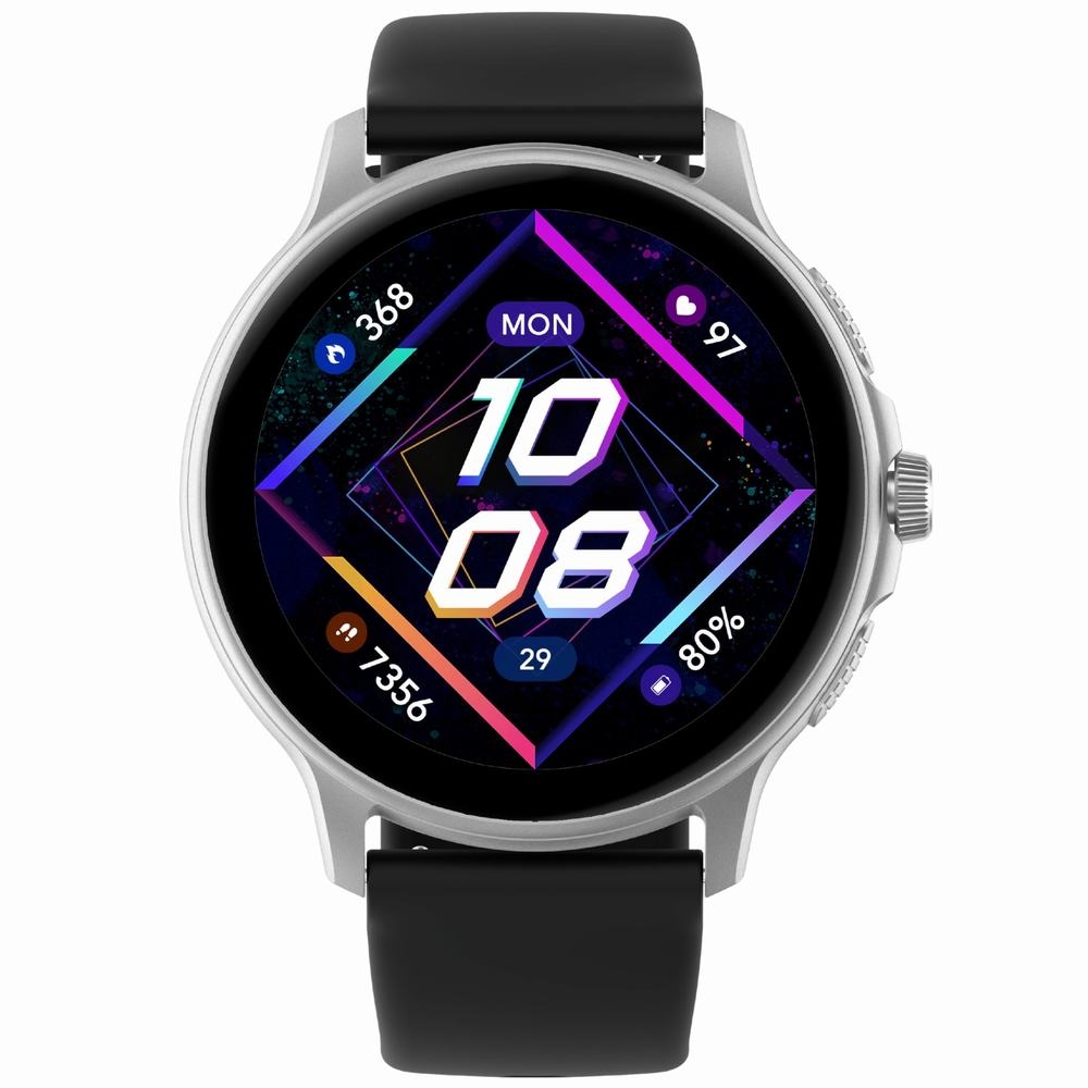 Smartwatch Damski GRAVITY GT12-7 Czarny Pasek Silikonowy + Srebrna Bransoleta - Зображення 5