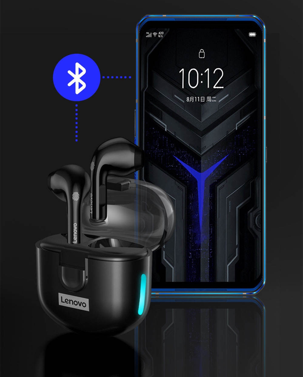 Słuchawki bezprzewodowe douszne LENOVO Thinkplus LivePods LP12 Czarne - obrazek 5