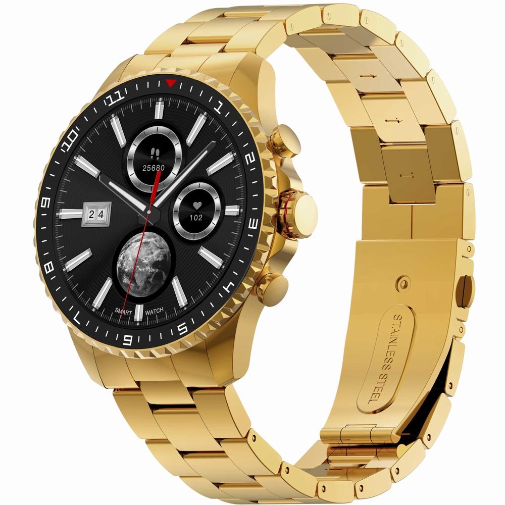 Smartwatch Męski GRAVITY GT16-1 Gold / Złota Bransoleta - obrazek 3