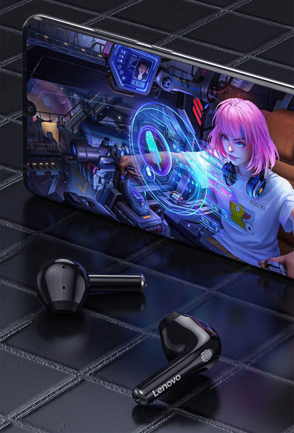 Słuchawki bezprzewodowe douszne LENOVO Thinkplus LivePods LP12 Czarne - obrazek 7