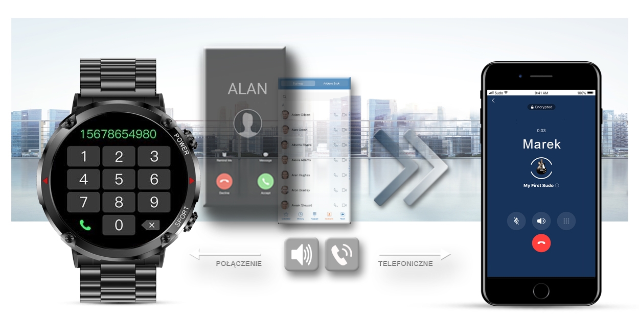 Smartwatch Gravity GT21-1+ Czarny Pasek Silikonowy - Зображення 11