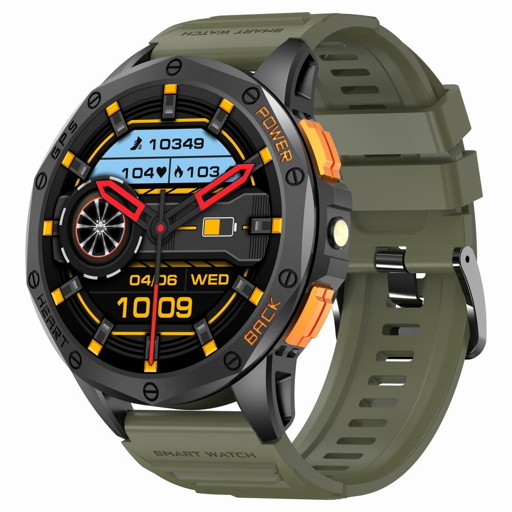 Smartwatch Męski GRAVITY GPS GT24-5 Czarny Pasek Silikonowy + Zielony Pasek Silikonowy - Зображення 5