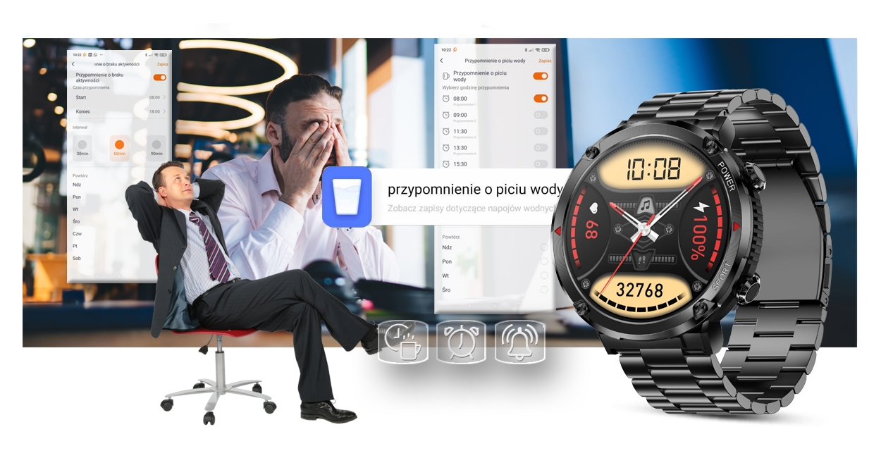 Smartwatch Gravity GT21-1+ Czarny Pasek Silikonowy - Зображення 18