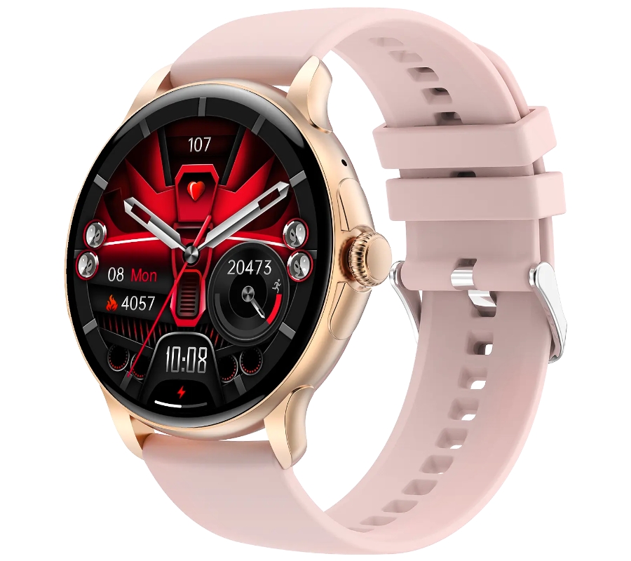 Smartwatch Damski Rubicon RNCF35 ROSE GOLD Bransoleta + Pasek Pink - obrazek 3