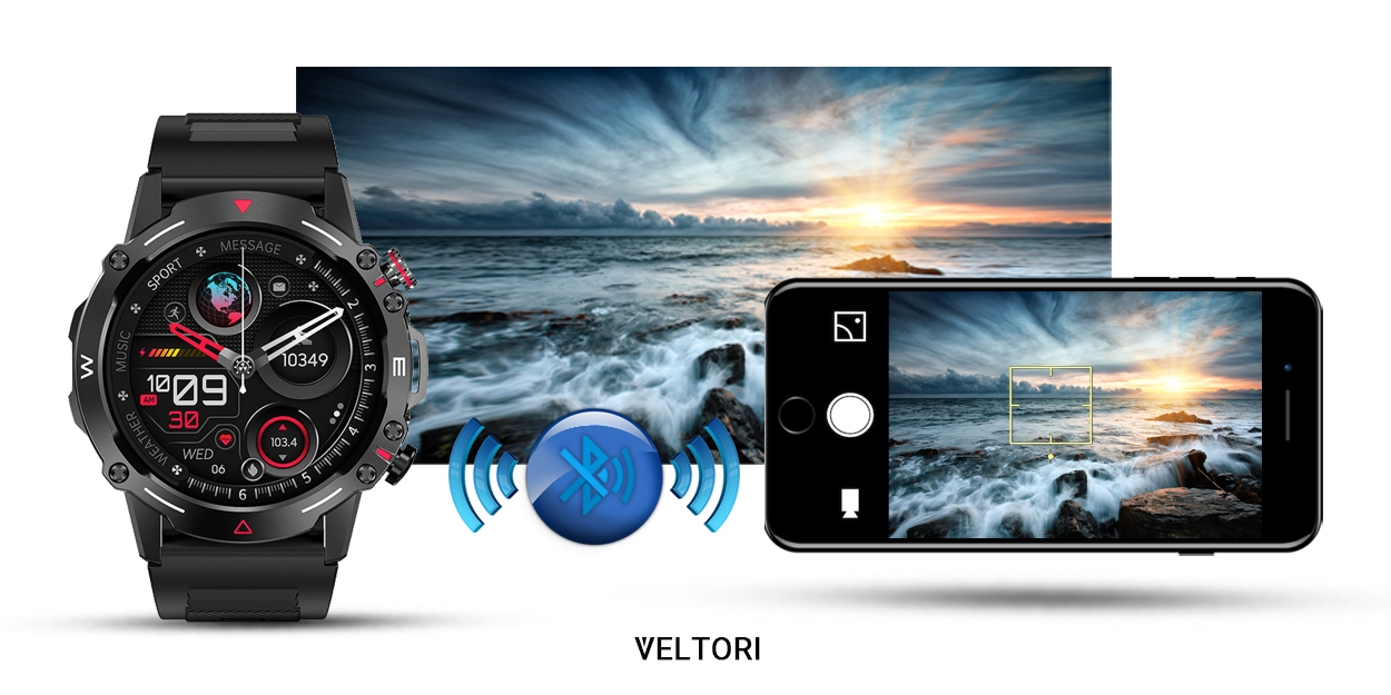 Smartwatch VELTORI VT110-1 Czarny Pasek Silikonowy - Зображення 14