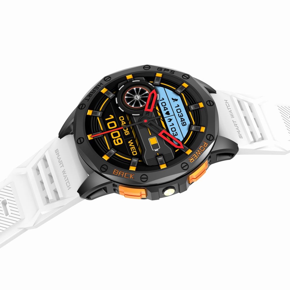 Smartwatch Męski GRAVITY GPS GT24-2 Czarny Pasek Silikonowy + Biały Pasek Silikonowy - Зображення 9