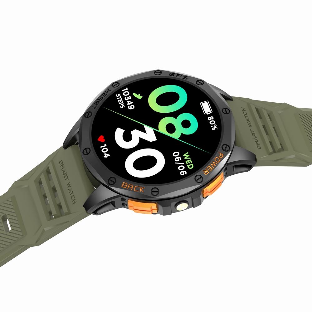 Smartwatch Męski GRAVITY GPS GT24-5 Czarny Pasek Silikonowy + Zielony Pasek Silikonowy - Зображення 9