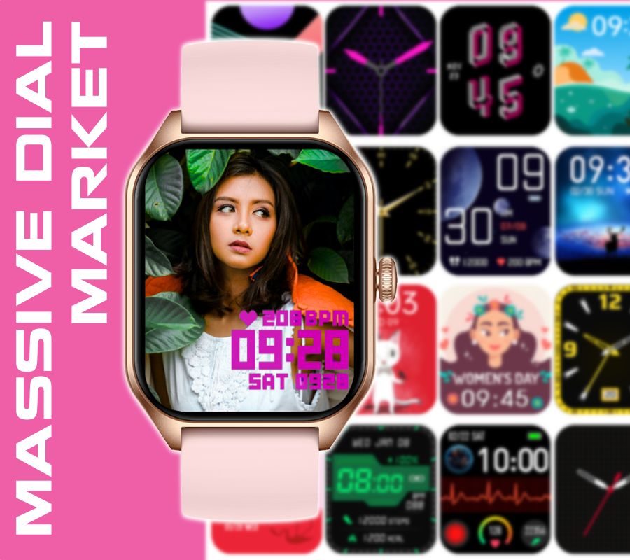 Smartwatch Rubicon RNCF03-1 Czarny+ Niebiesko-Pomarańczowy Pasek Parciany - obrazek 7