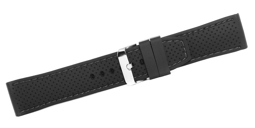 Pasek silikonowy CZARNO-CZARNY U17-20-2 - Зображення 3