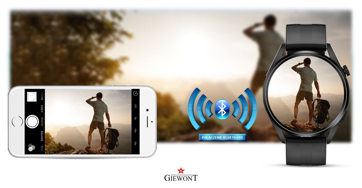 Smartwatch GIEWONT Vertex SmartCall GW450-1 Carbon/Carbon Silikon - obrazek 11