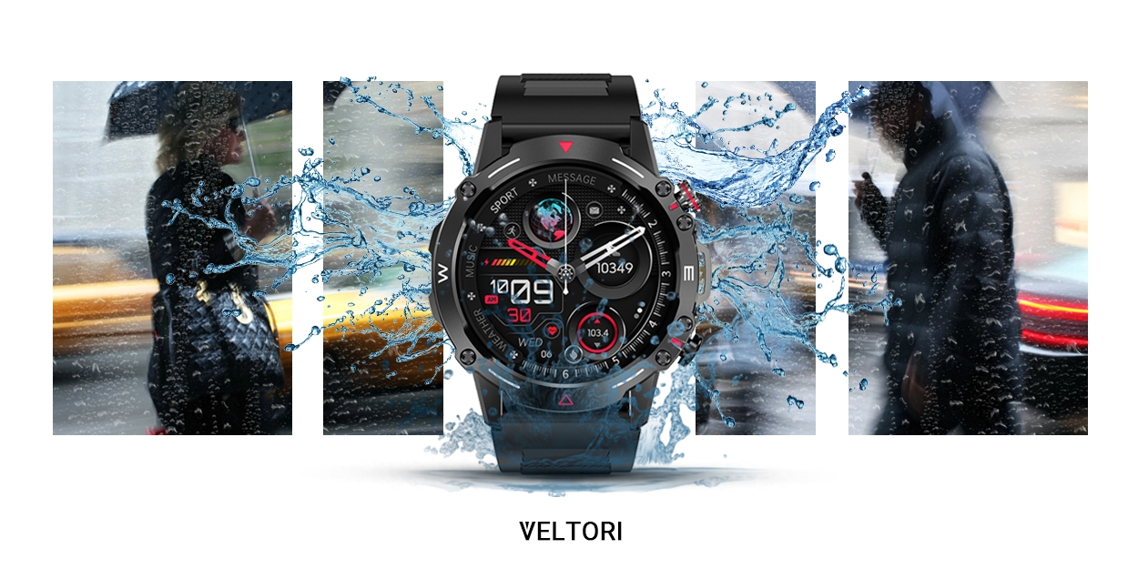 Smartwatch VELTORI VT110-1 Czarny Pasek Silikonowy - Зображення 18