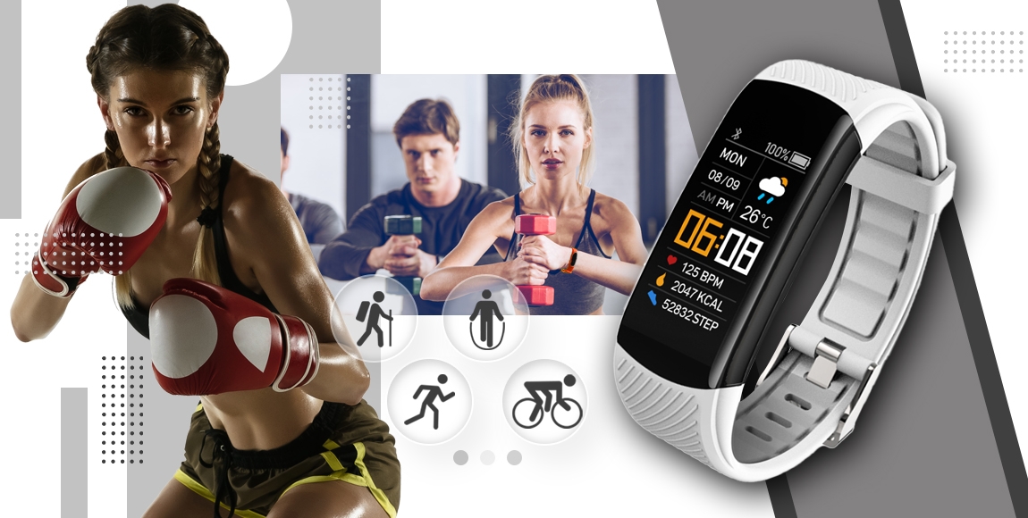 Smartwatch GIEWONT Czarno Biały 2 Paski GW200-2 - obrazek 5