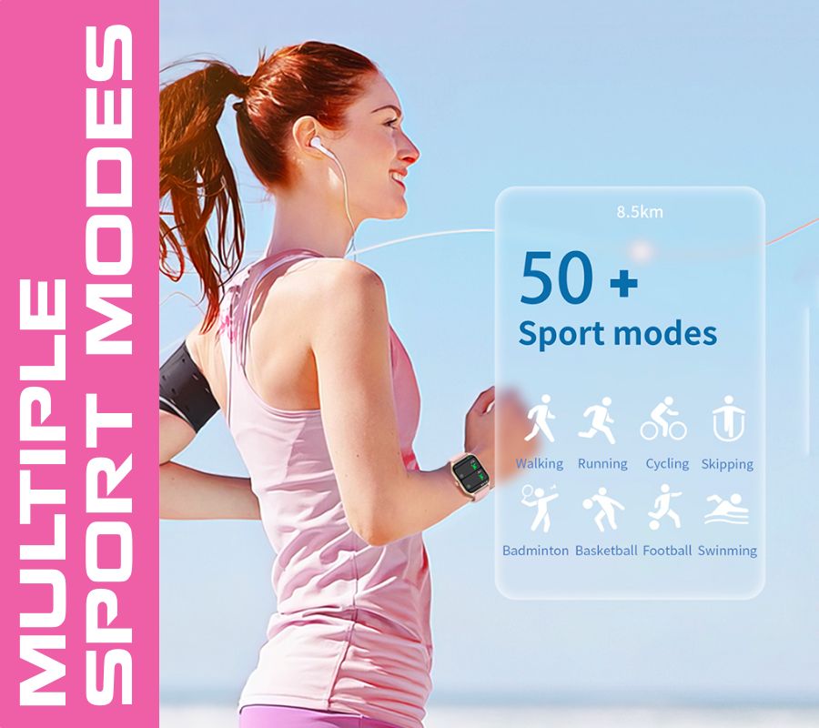 Smartwatch Rubicon RNCF03-1 Czarny+ Niebiesko-Pomarańczowy Pasek Parciany - obrazek 10