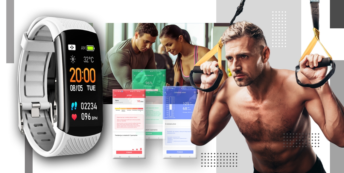 Smartwatch GIEWONT Czarno Biały 2 Paski GW200-2 - obrazek 6