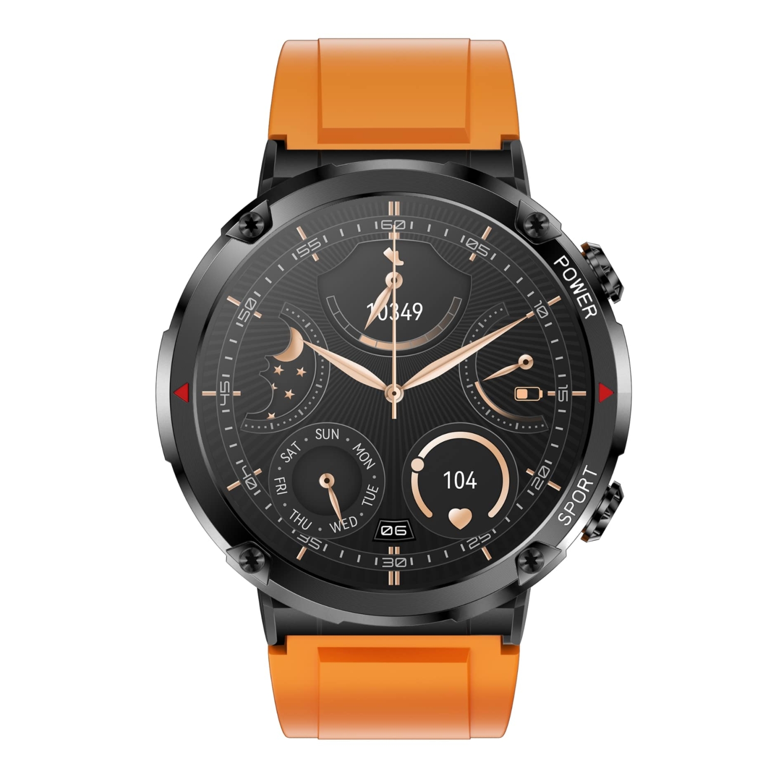 Smartwatch Gravity GT21-2 + Pomarańczowy Pasek Silikonowy - obrazek 4
