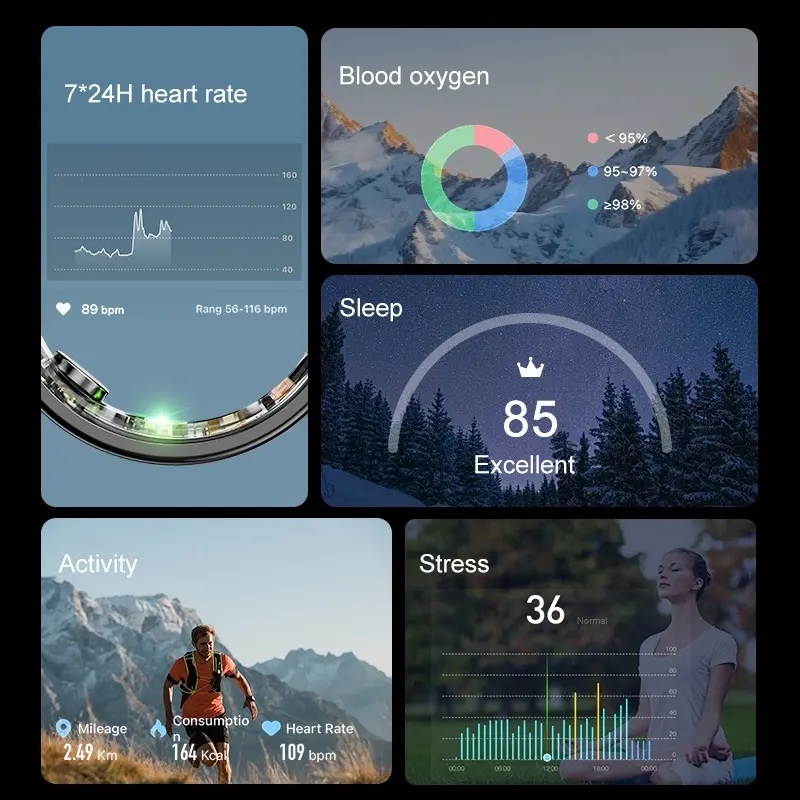 Smart Ring RUBICON R6 Gold SIZE-8(US) SMARUB320 - obrazek 4