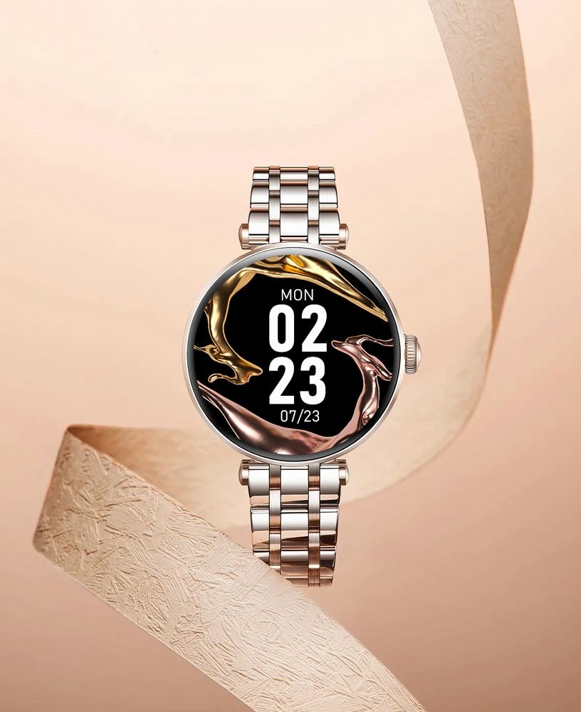 Smartwatch Gravity Różowe Złoto Czarny 2 Paski GT26-6