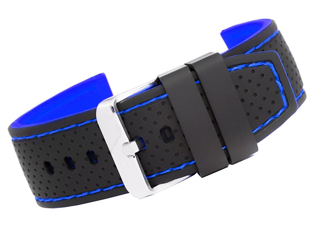 Pasek silikonowy CZARNO-GRANATOWY U17-22-4 - Зображення 2