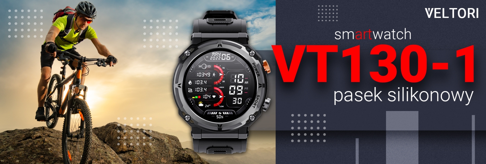 Smartwatch VELTORI VT130-1 Czarny Pasek Silikonowy - obrazek 11
