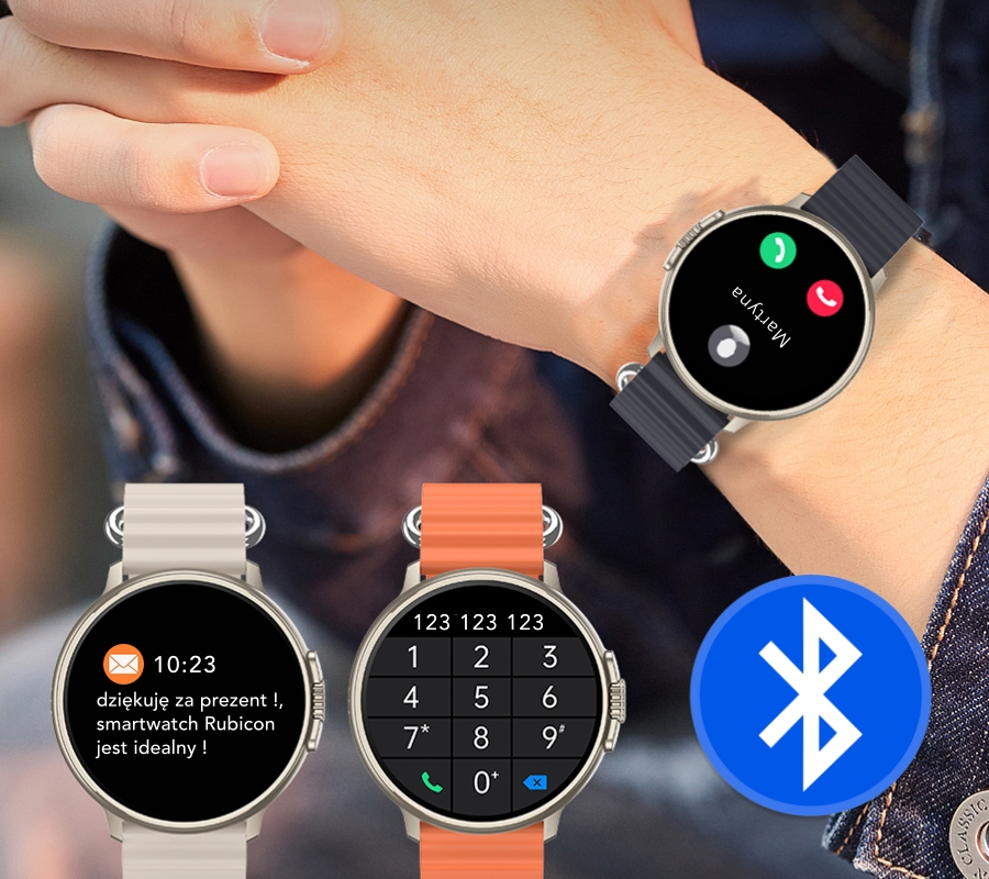 Smartwatch RUBICON RNCF15 Tytan/Black SMARUB259 - obrazek 5