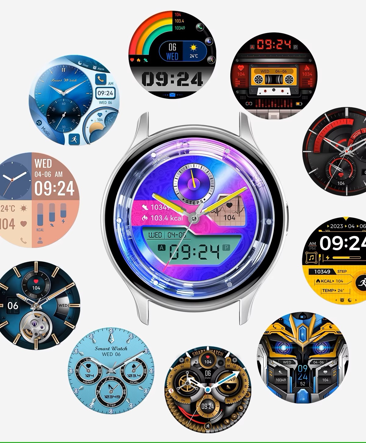 Smartwatch Damski RUBICON RNCF11 Silver/Grey SMARUB242 - Зображення 5