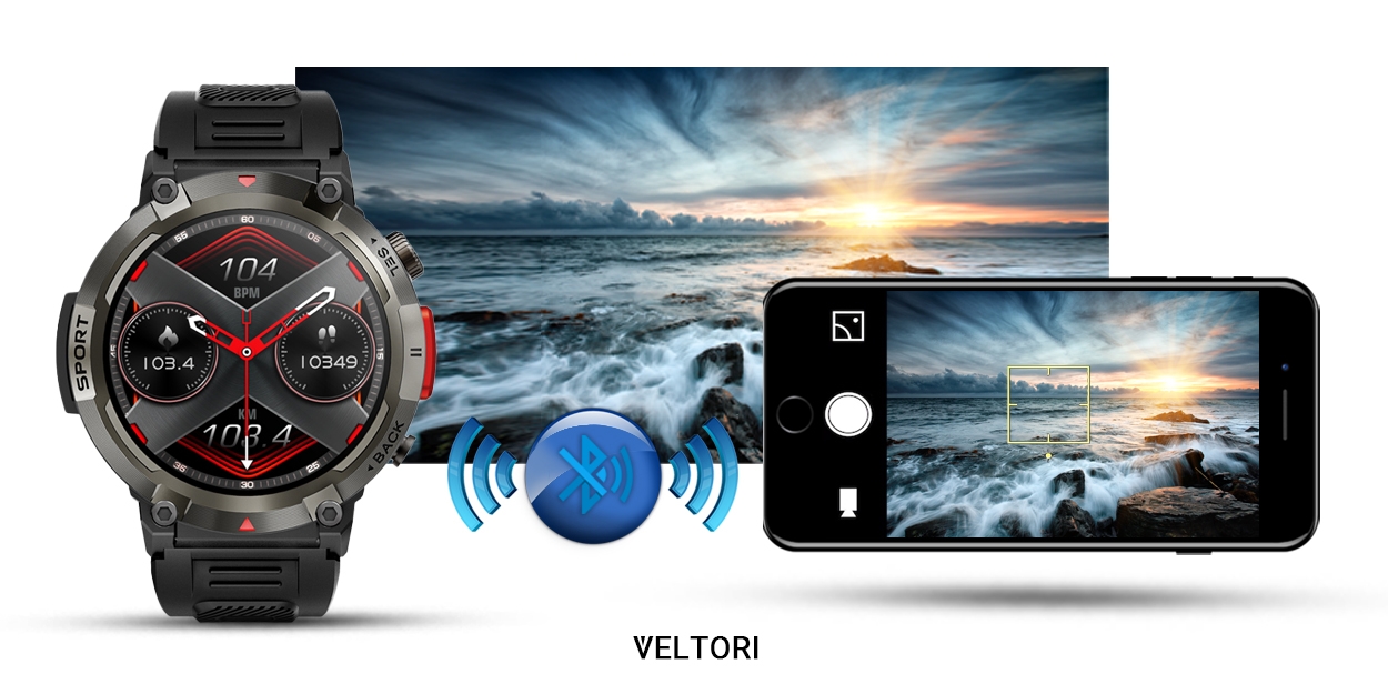 Smartwatch VELTORI VT140-1 Czarny Pasek Silikonowy - Зображення 17
