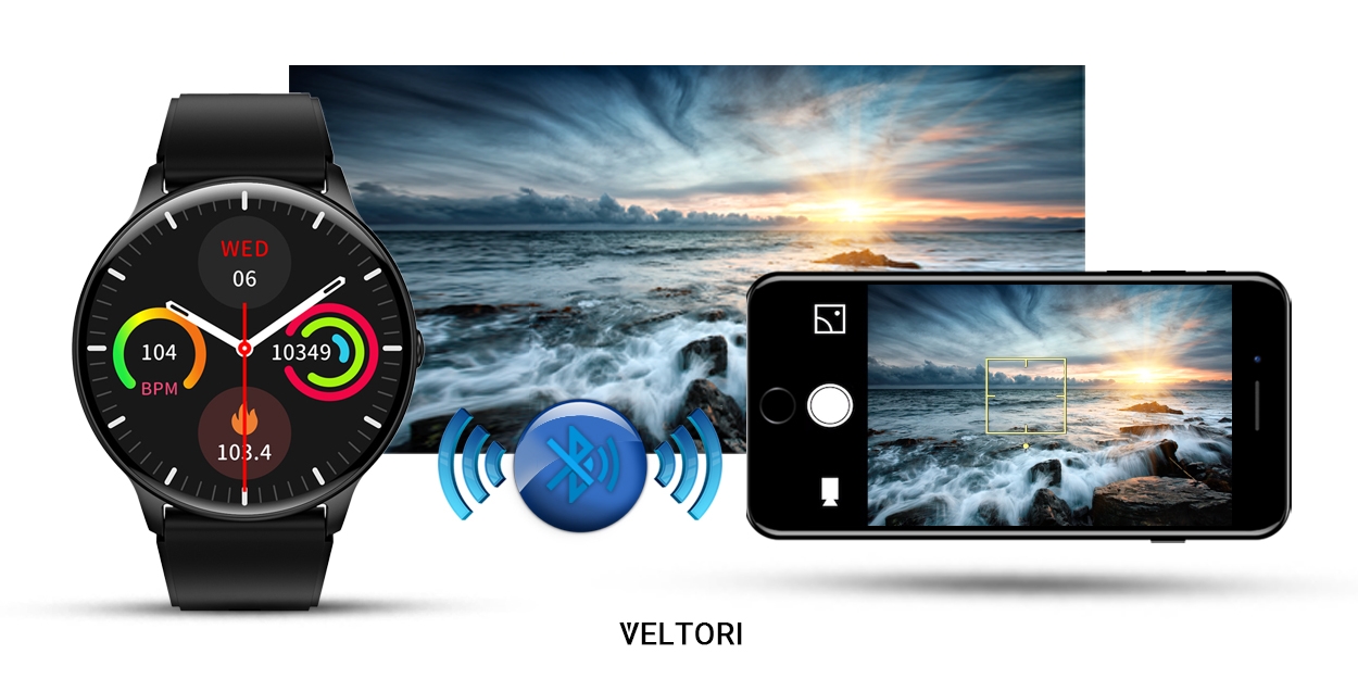Smartwatch VELTORI VT160-1 Czarny Pasek Silikonowy - Зображення 17